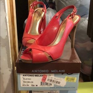 Antonio Melani red melon size 10 heels